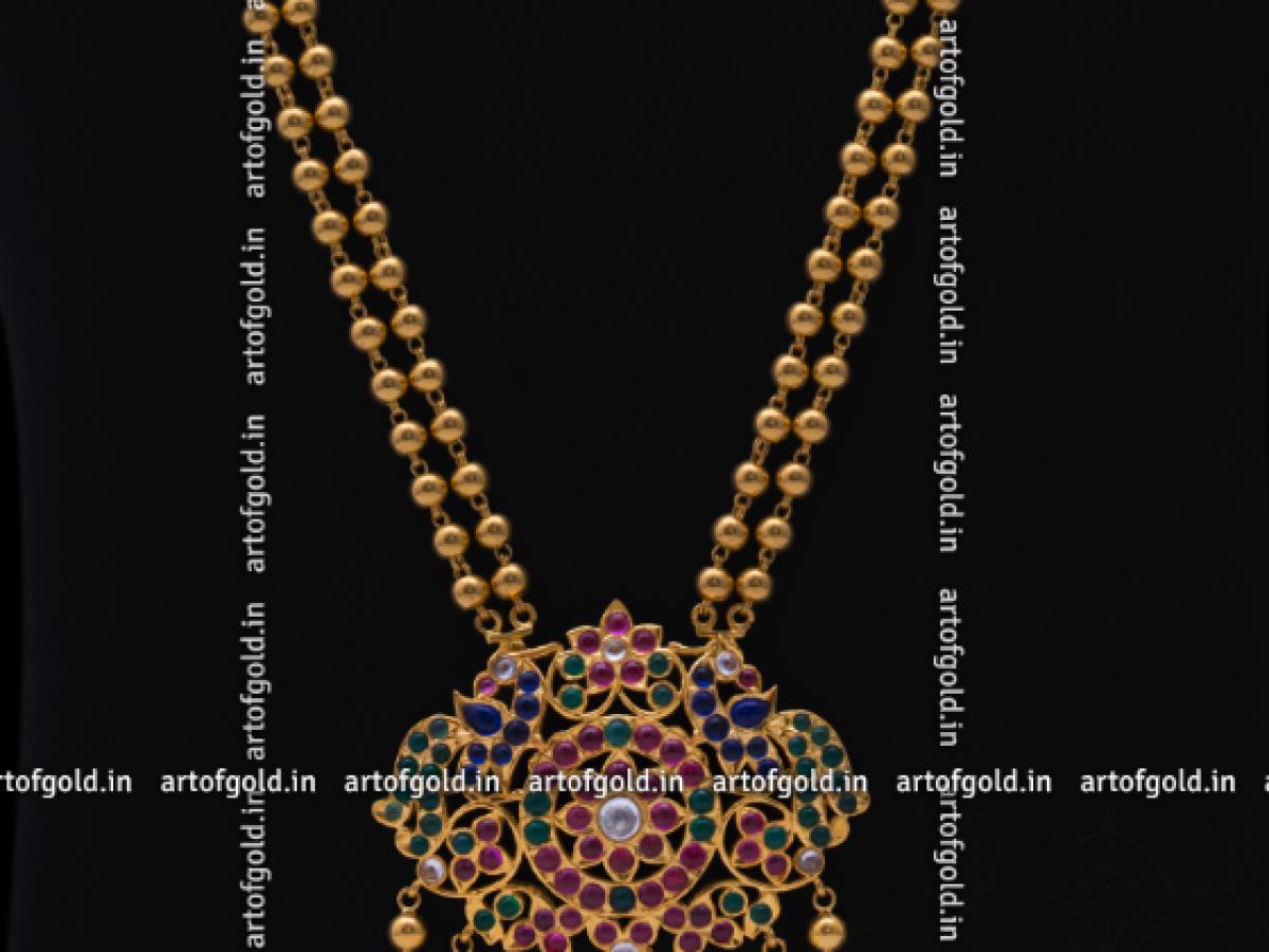 Gold Balls Chain with Pendant Art of Gold Jewellery, Coimbatore - Main Image