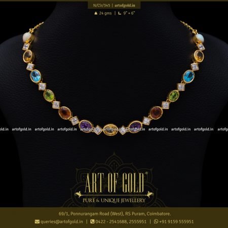 Color Stone Gold Neckalces