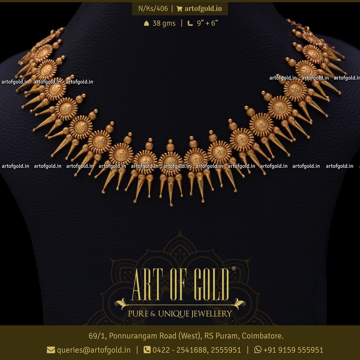 Kasu Mulla Mottu Necklace Art of Gold Jewellery, Coimbatore