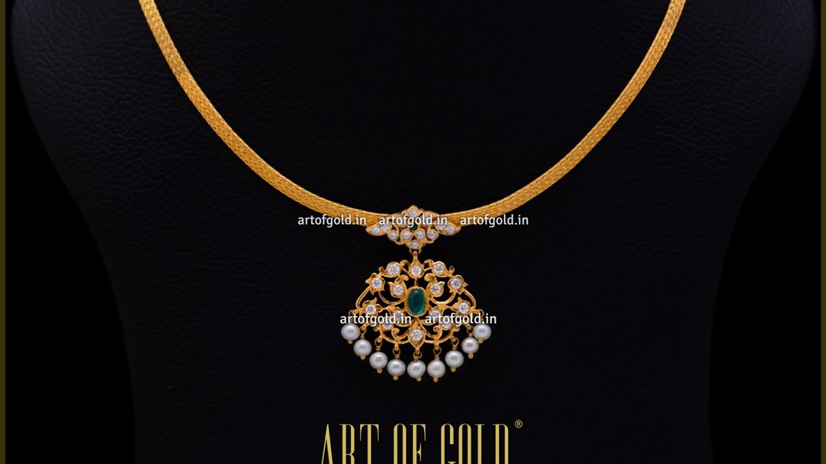 Attigai Necklace Single Line Stone Necklace Gold Attigai Gold Sale