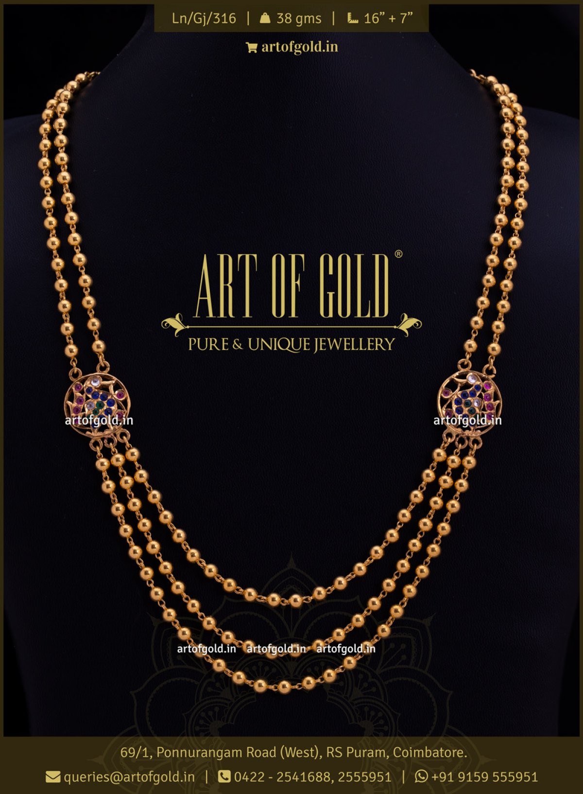 Medium length gold harams discount
