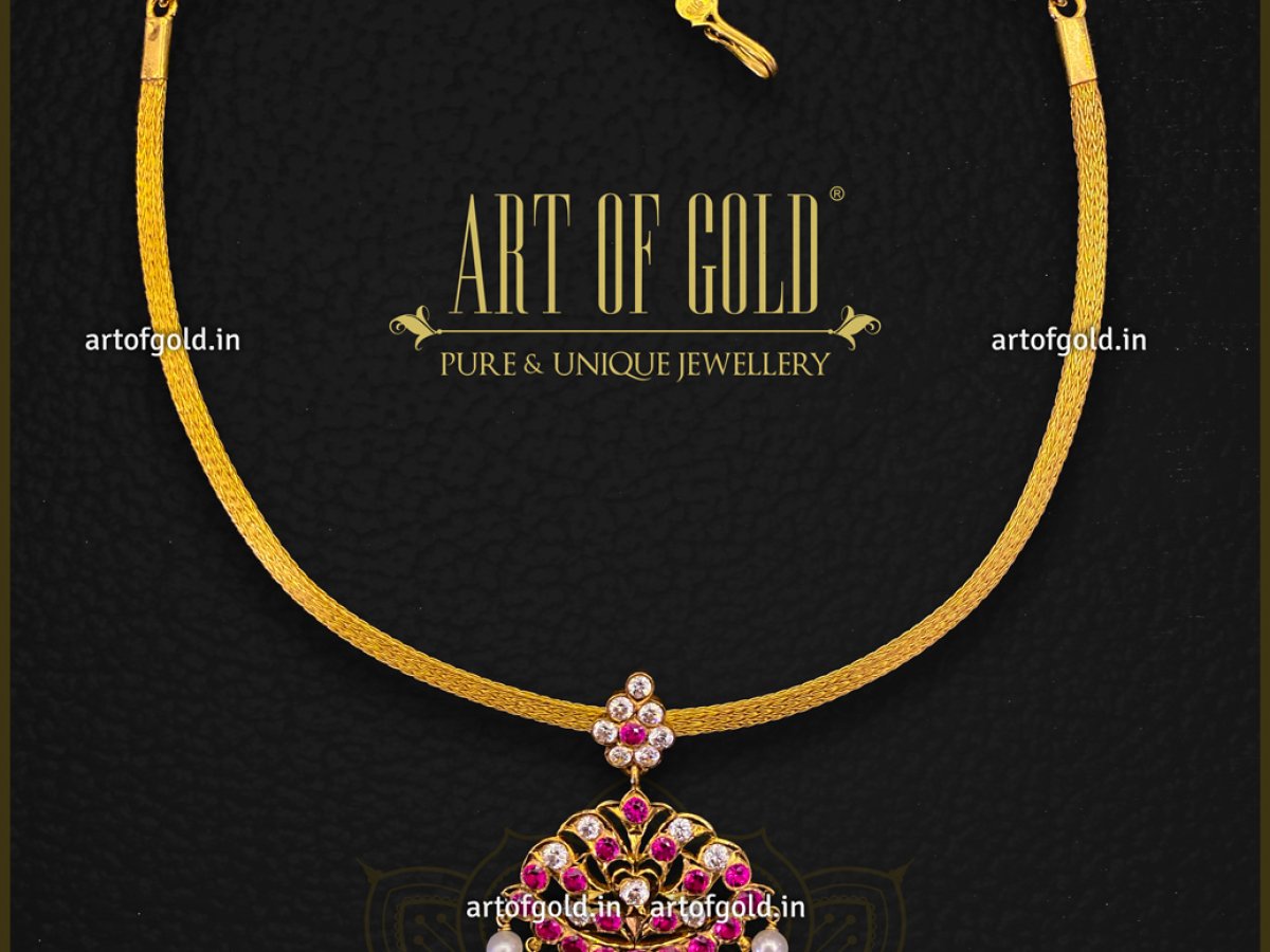 Light Weight Gold Attigai Art of Gold Jewellery, Coimbatore