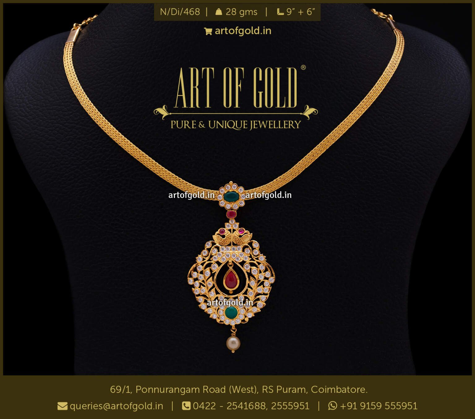 Attigai Necklace Pendant Art of Gold Jewellery, Coimbatore