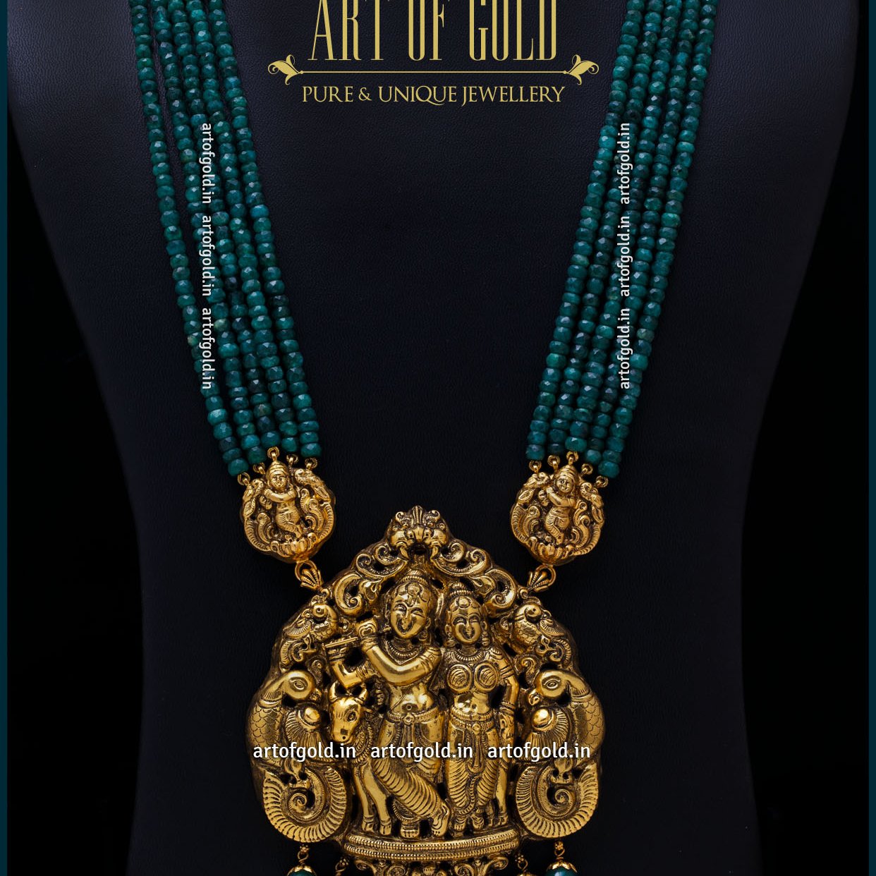 Nakshi Radha Krishna Pendant Art of Gold Jewellery, Coimbatore