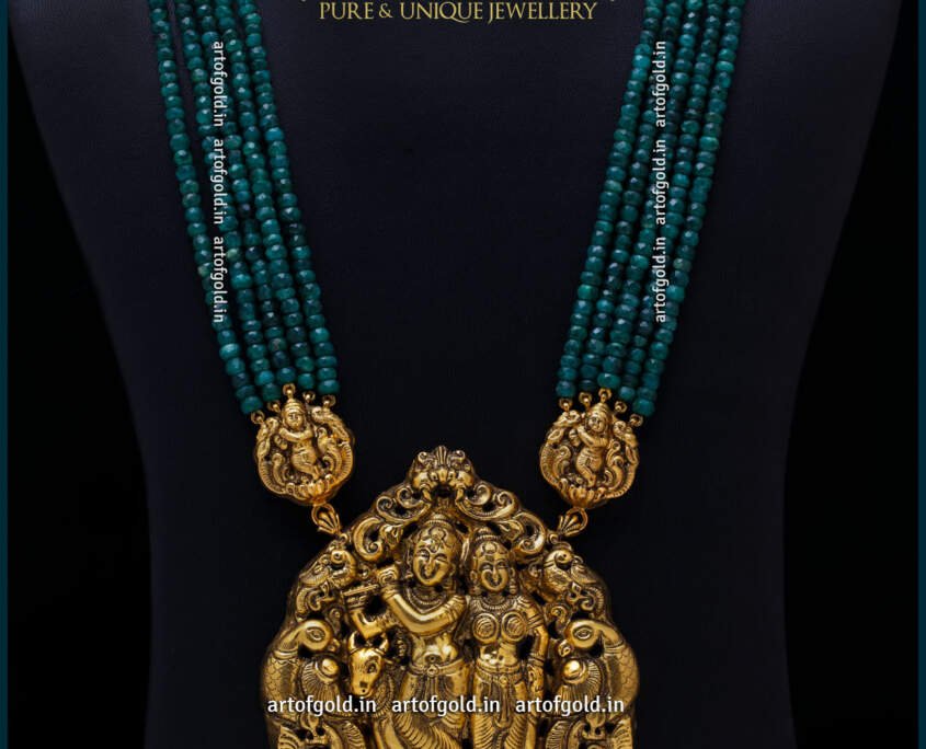 Nakshi Radha Krishna Pendant Art of Gold Jewellery, Coimbatore