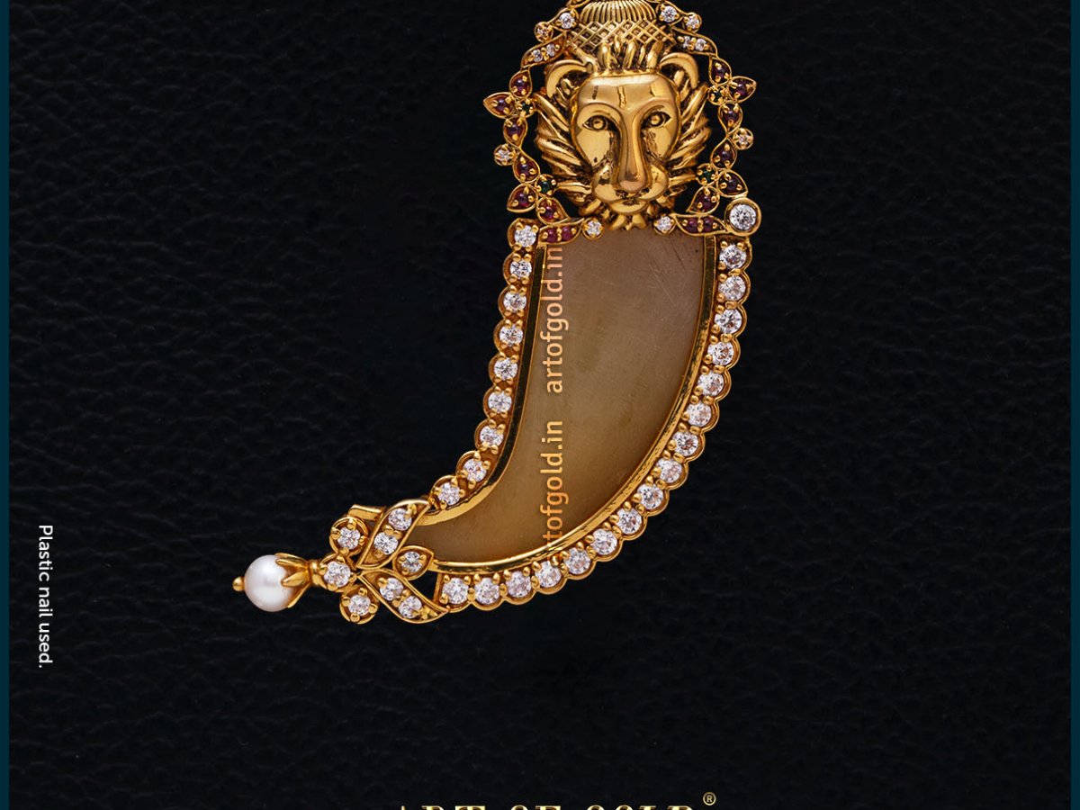 Puli Goru Puli Nagam Pendant Art of Gold Jewellery, Coimbatore