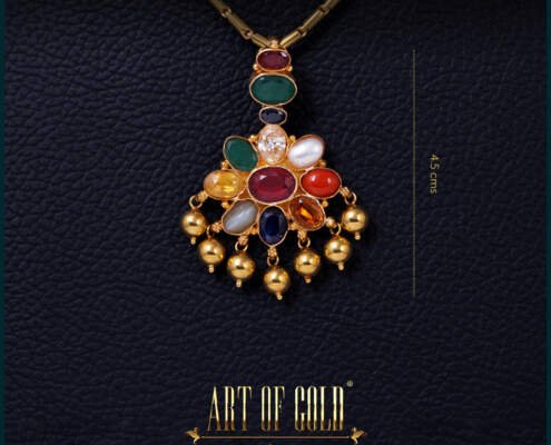 Gold Navaratna Pendant