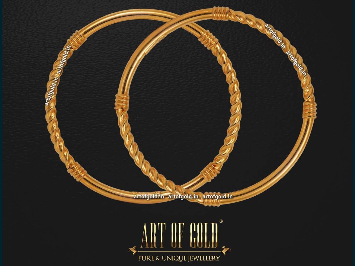 New Daily Wear Gold Bangles Design 22k Gold Daily Wear Gold Bangles Designs With Weight Light Weight