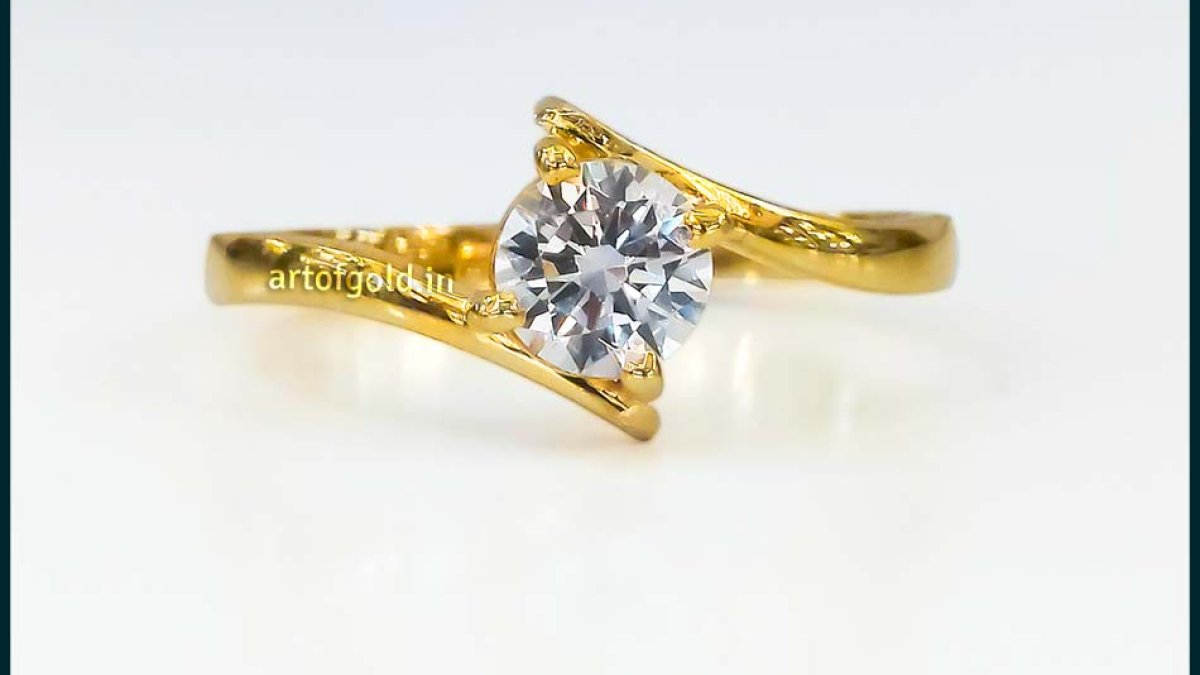 Single Stone Gold Ring – CZ