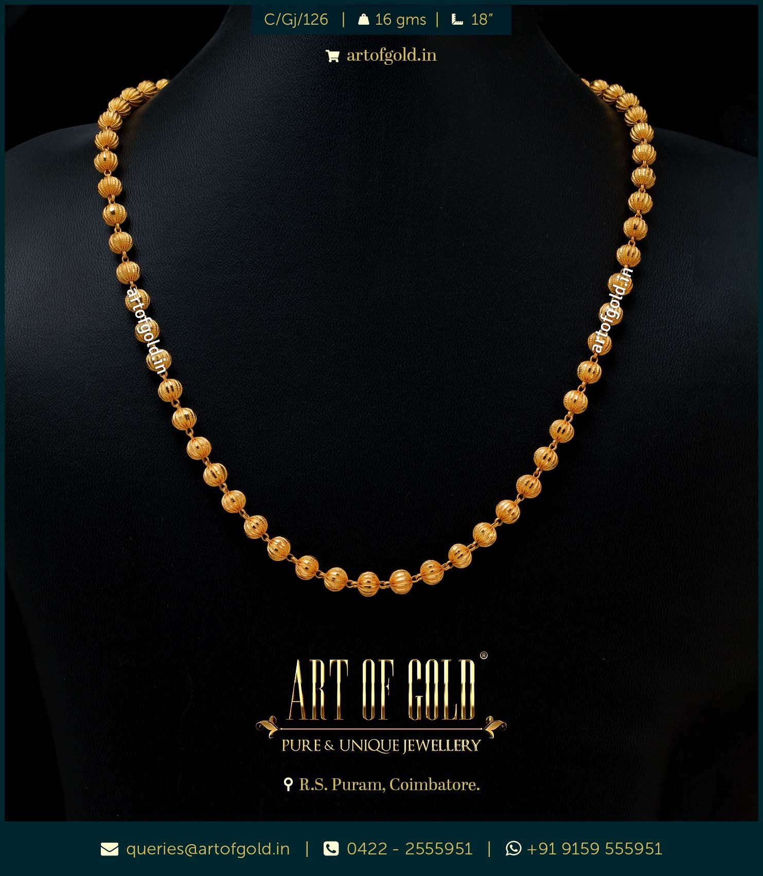 Textured balls gold chain