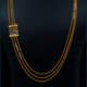3 row gold mugappu chain
