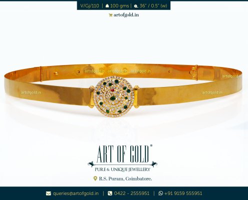 Simple Gold Vaddanam Belt in 100 gms