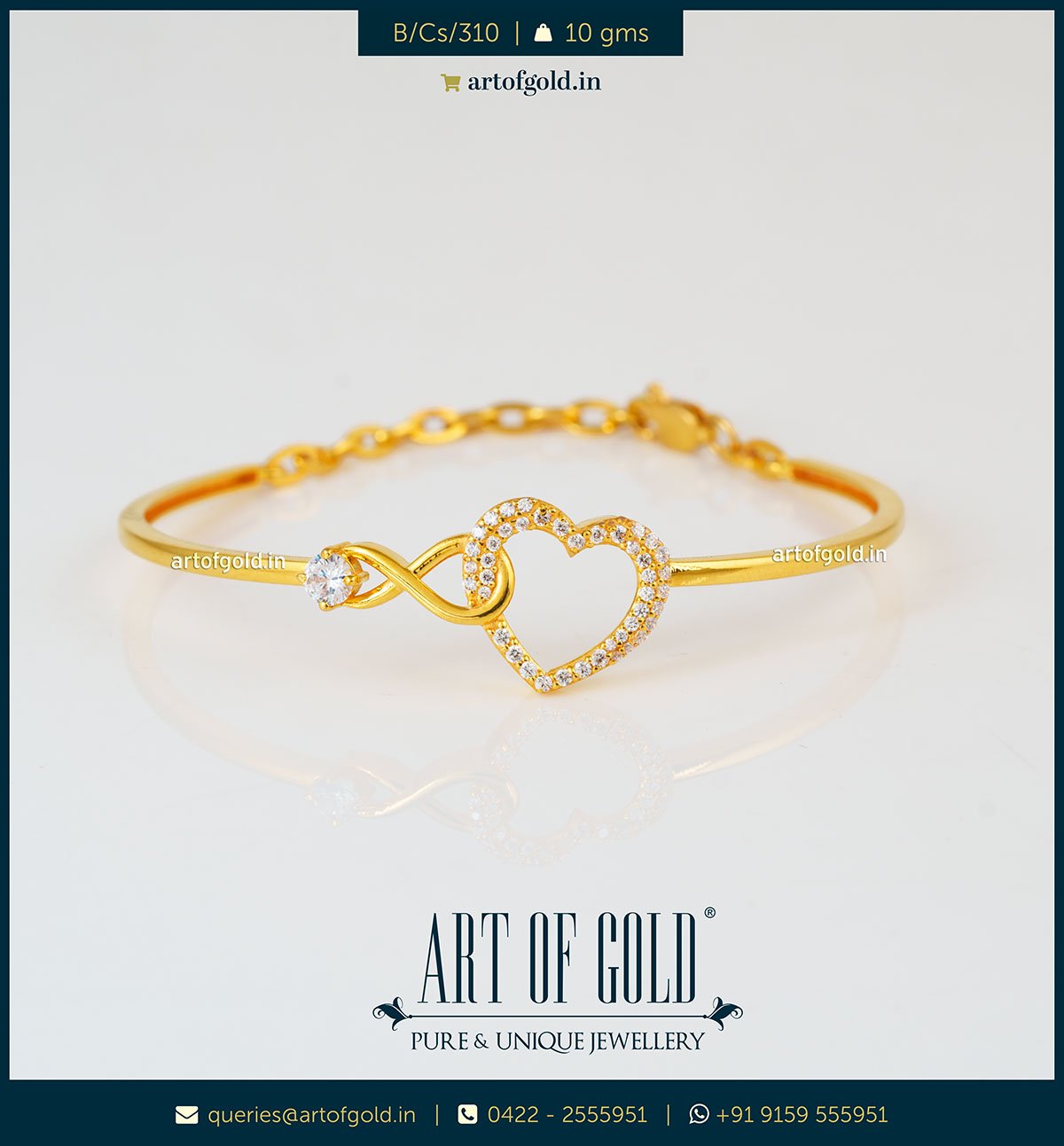 Bangle Bracelet - Infinity Heart