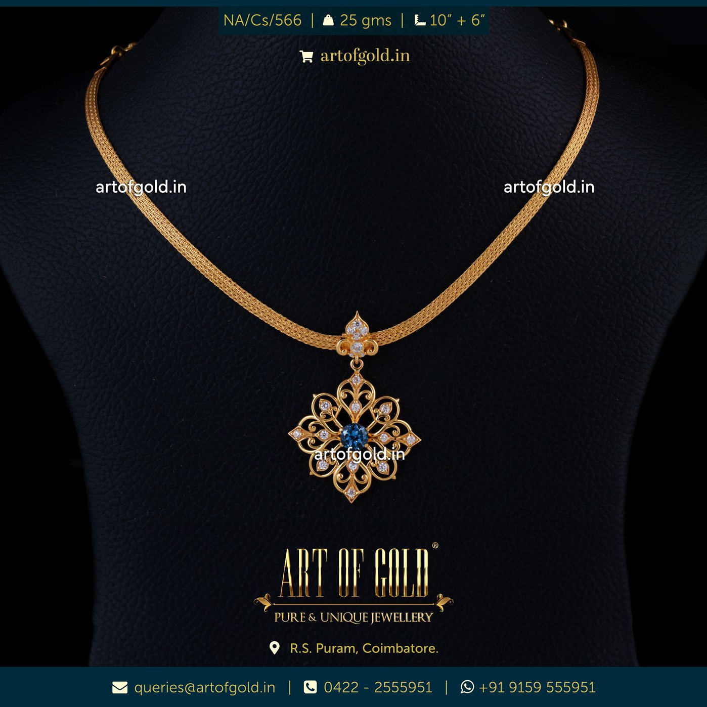 Victorian Style Pendant with Addigai Art of Gold Jewellery