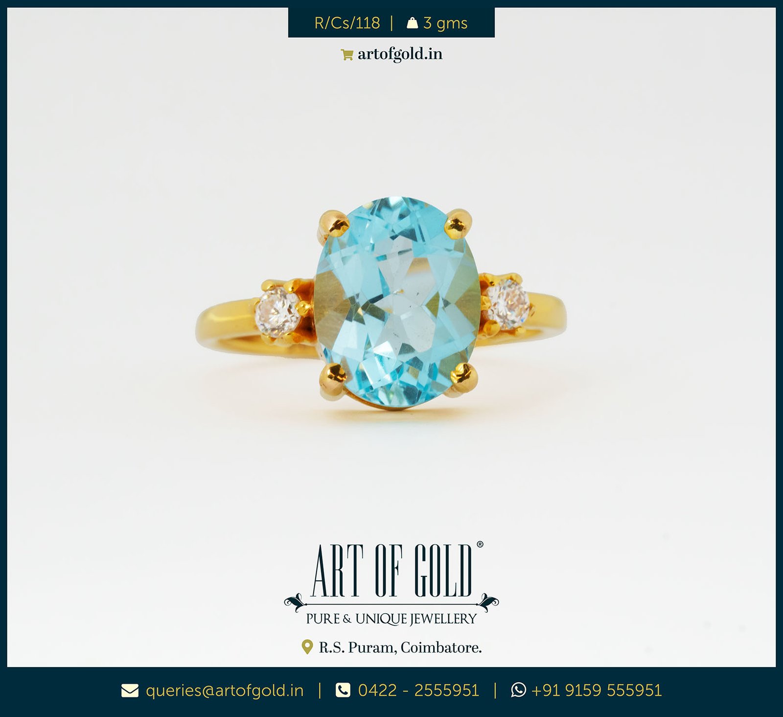 Gold Aquamarine Ring