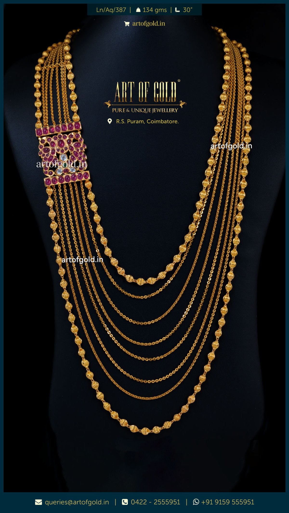 Gold Multi Layered Long Necklace
