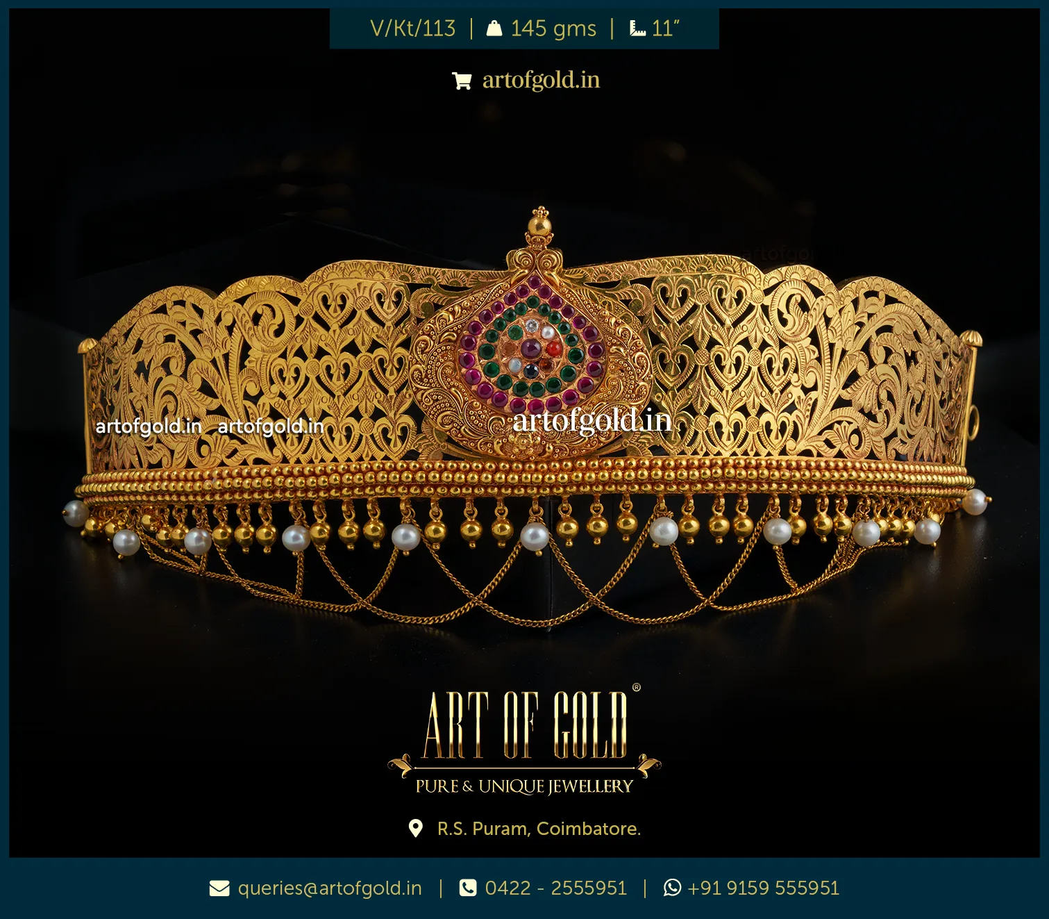 Antique Gold Vaddanam Oddiyanam