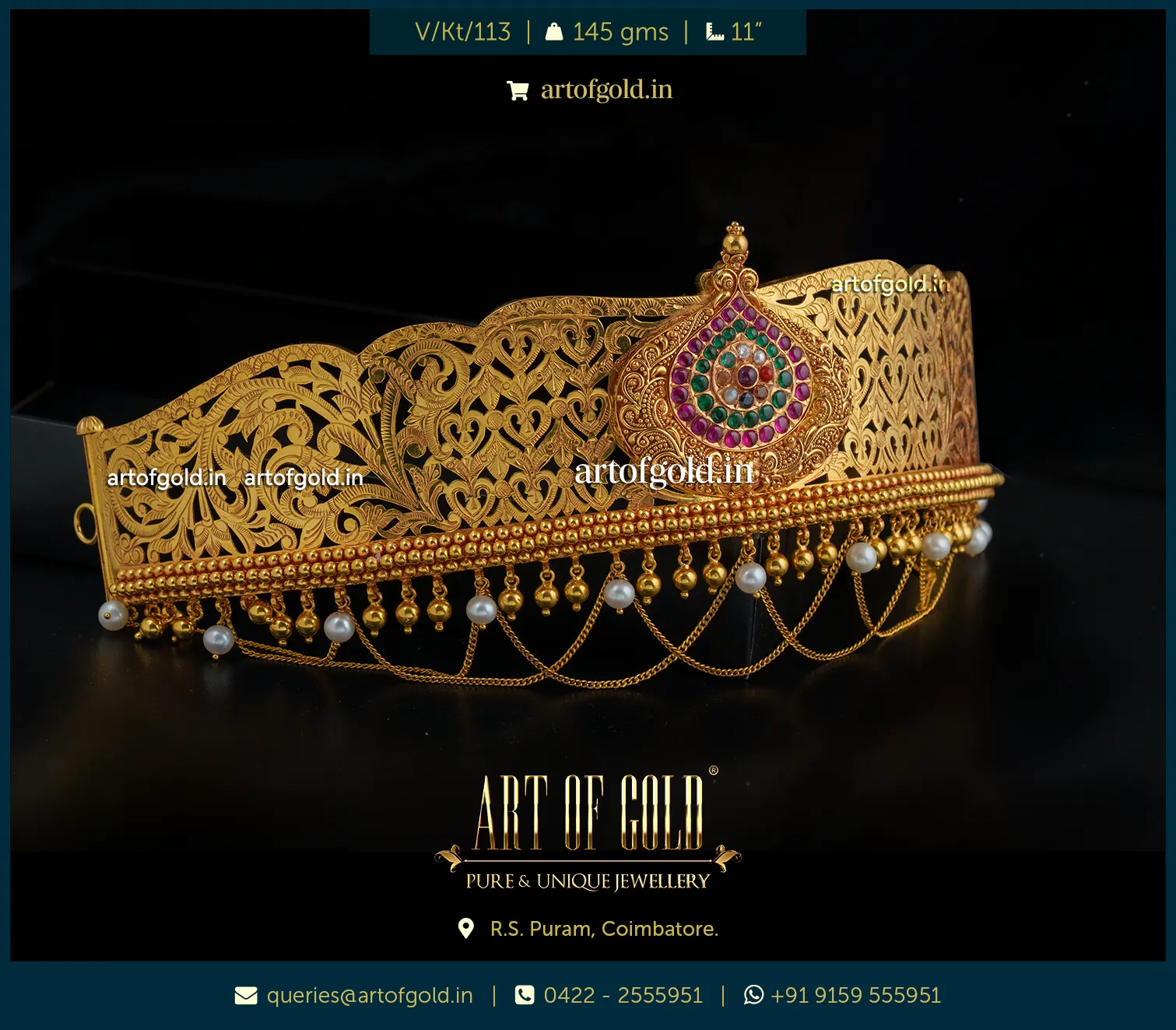 Antique Gold Vaddanam Oddiyanam