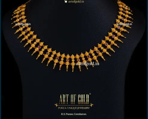 Gold Mullai Poo Necklace - Reversible