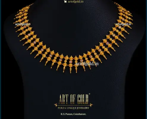 Gold Mullai Poo Necklace - Reversible