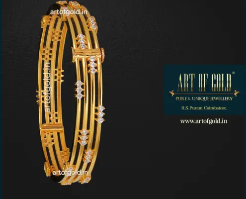 Gold CZ Bangles - 4 lines