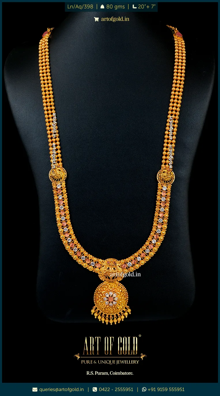 Antique Gold Haram with pink stone Antique Gold Haram with pink stone