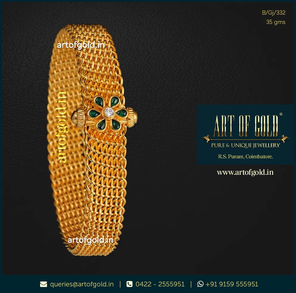Gold Mesh Bangle (Flat Golusu bangle type) Gold Mesh Bangle (Flat Golusu bangle type)