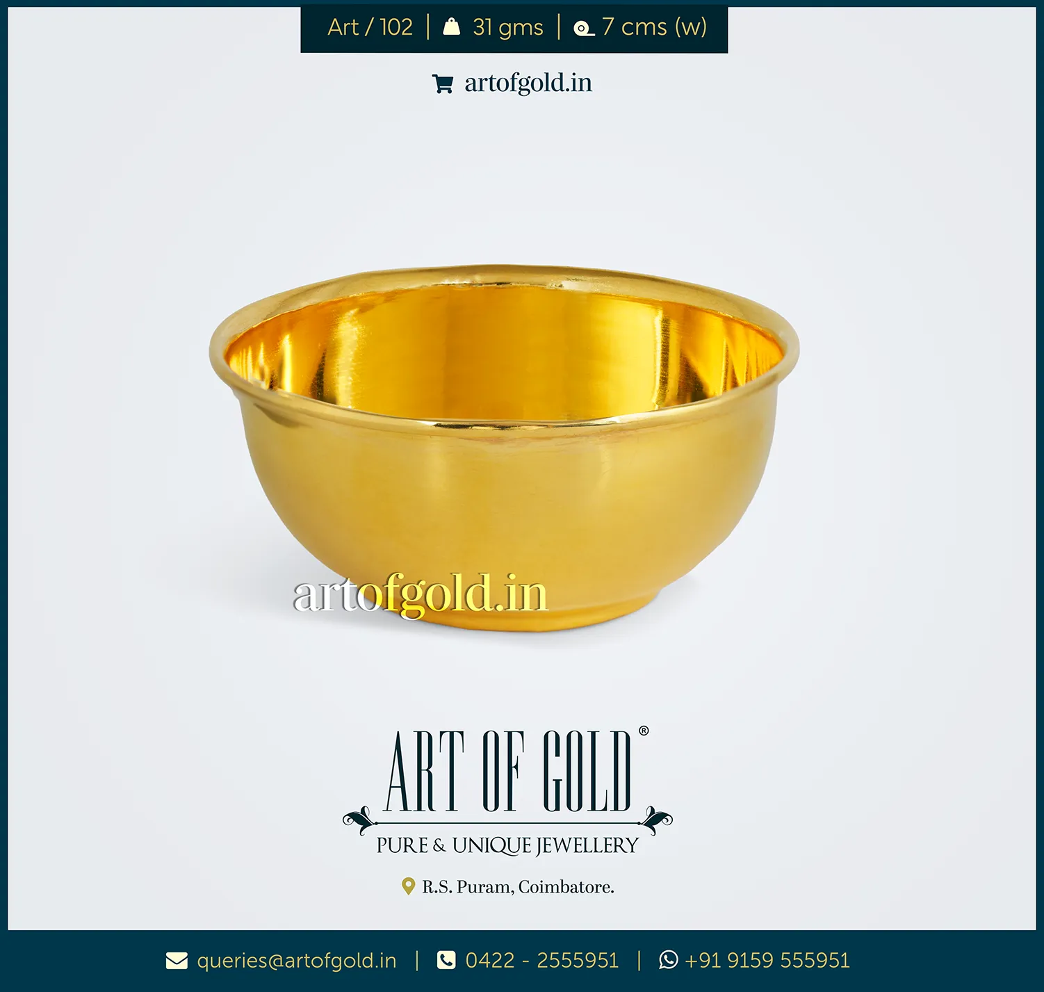 Gold Annaprasana bowl for kids