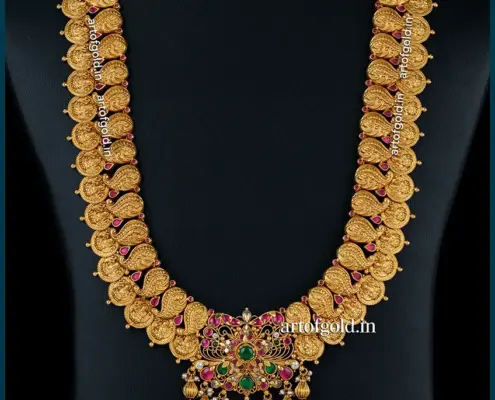 Mango Kasu Mala - Kemp motifs & flowers