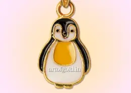 Gold Penguin pendant for kids