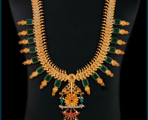 22k Gold haram with Green stone