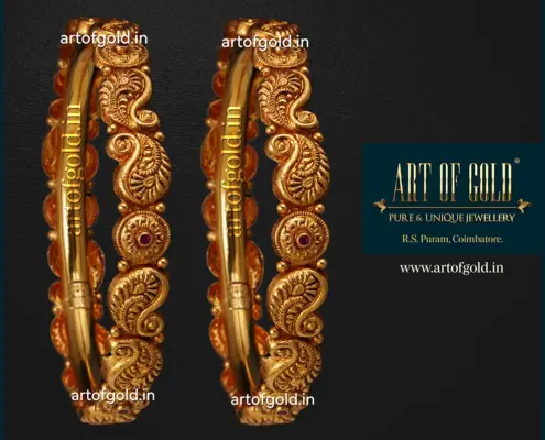 Gold Mango Bangle - Light Weight