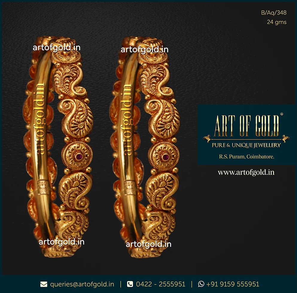 Gold Mango Bangle - Light Weight Gold Mango Bangle - Light Weight