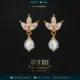 Moissanite & Pearl earrings in 22k gold